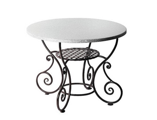 Table fer forgè, plateau en granit - fer forge