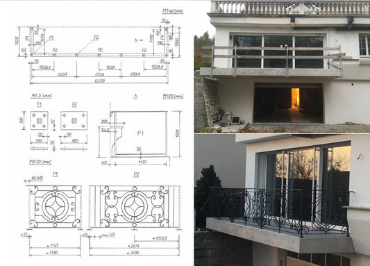 Garde-corps en fer forgè "Chantilly" -